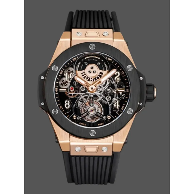 Hublot Big Bang Tourbillon Skeleton 429.OQ.0180.RX Replica - Fabric Strap Bicolore