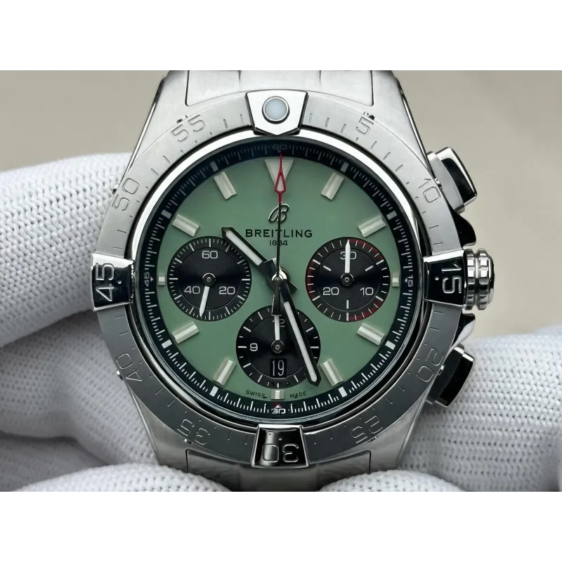 Breitling Chronomat B01 42 AB0147101L1A1 Replica - Cadran Vert Menthe Acier Inoxydable