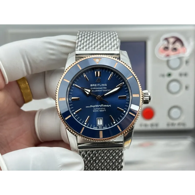 Breitling Superocean Heritage UB2010161C1A1 Replica - Cadran Bleu Maille Milanaise
