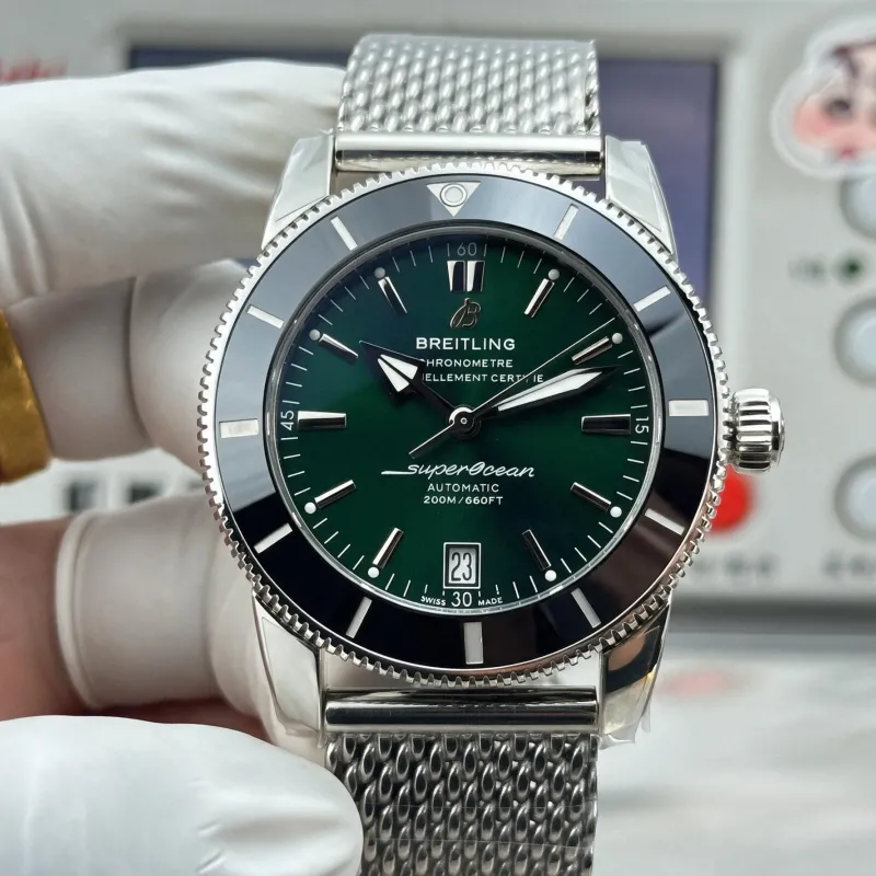 Breitling Superocean Heritage AB2010121L1A1 Replica - Cadran Vert Maille Milanaise