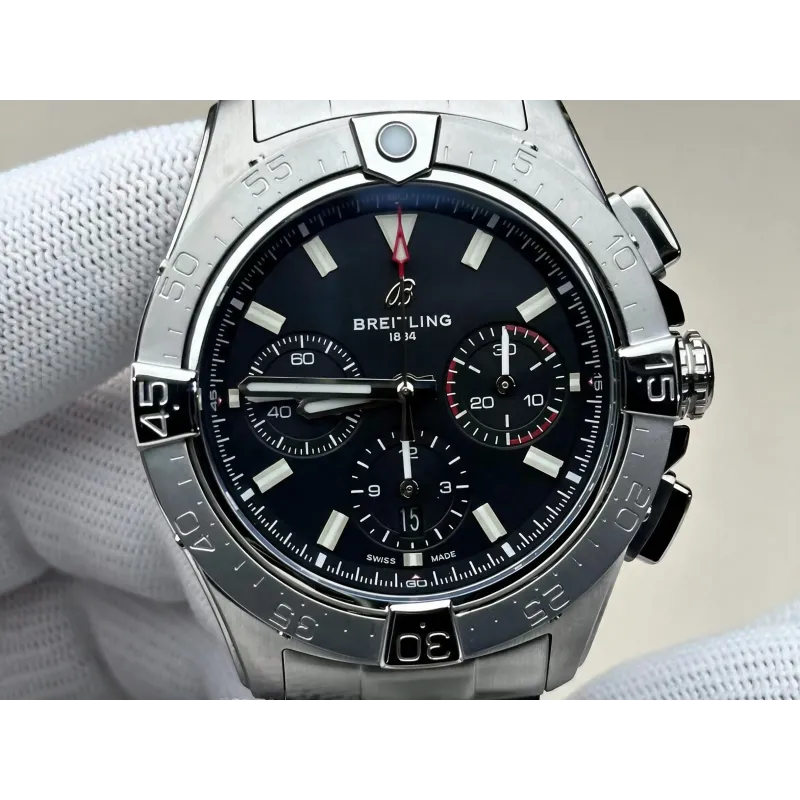 Breitling Chronomat B01 42 AB0147101B1A1 Replica - Cadran Noir Acier Inoxydable