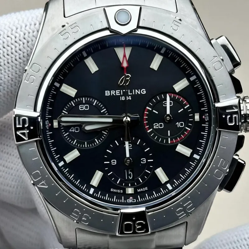 Breitling Chronomat B01 42 AB0147101B1A1 Replica - Cadran Noir Acier Inoxydable