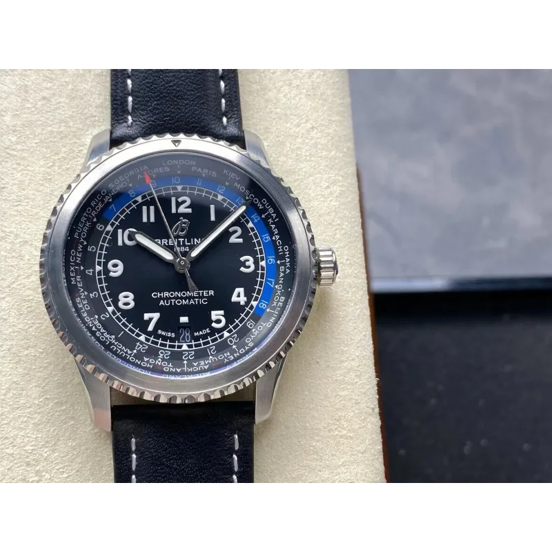 Breitling Navitimer 8 B35 Unitime 41 AB3521U41B1P1 Replica - Cadran Noir Acier Inoxydable