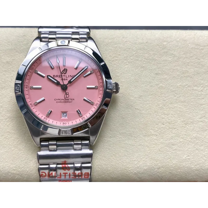 Breitling Chronomat Femme A77310101K1A1 Replica - Cadran Rose Lunette Cannelee