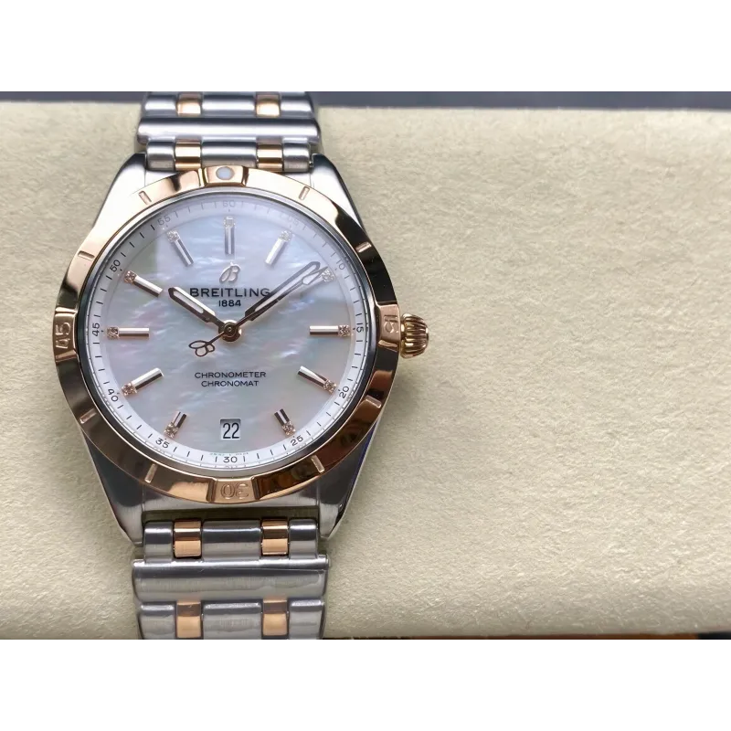 Breitling Chronomat Femme U10380101A2U1 Replica - Cadran Nacre Lunette Cannelee