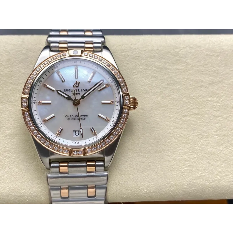 Breitling Chronomat Femme U10380591A2U1 Replica - Cadran Nacre Lunette Cannelee