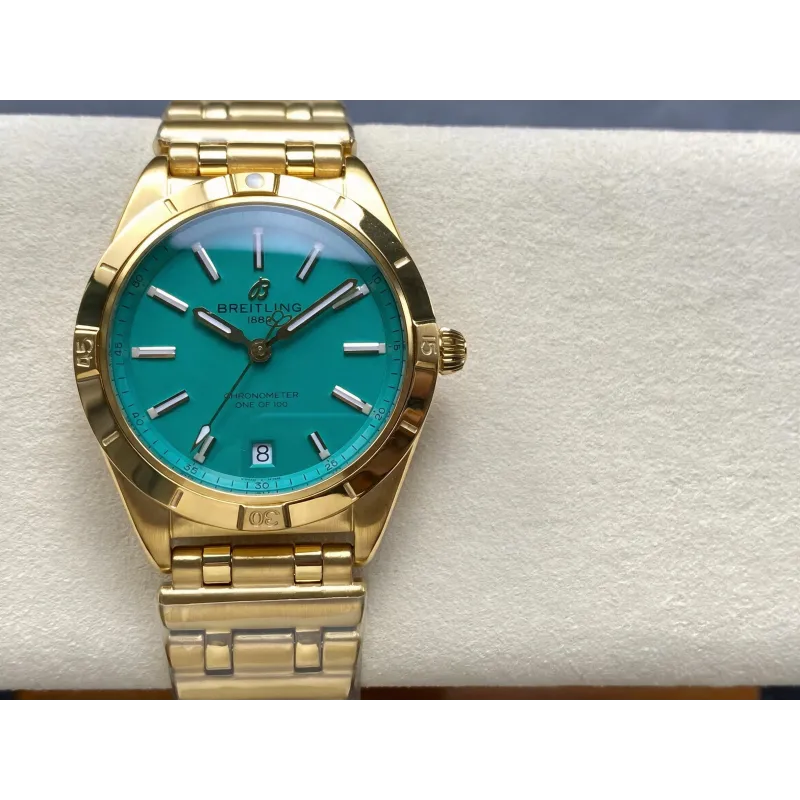 Breitling Chronomat Femme K103801A1L1K1 Replica - Cadran Vert Lunette Cannelee