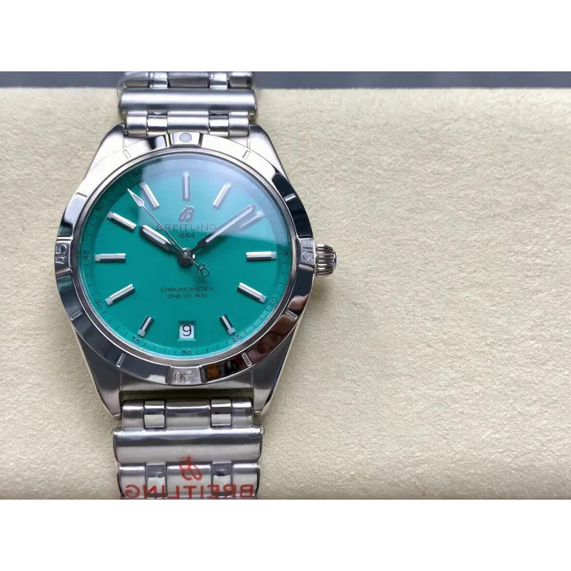 Breitling Chronomat Femme A103801A1L1A1 Replica - Cadran Turquoise Lunette Cannelee