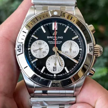 Breitling Chronomat AB0134101B1A1 Replica - Cadran Noir Lunette Cannelee