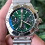 Breitling Chronomat AB0134101L2A1 Replica - Cadran Vert Lunette Cannelee
