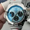 Breitling Chronomat PB0134101C1S1 Replica - Cadran Bleu Glace Lunette Cannelee