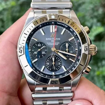 Breitling Chronomat EB0134101M1E1 Replica - Cadran Gris Lunette Cannelee