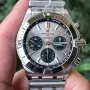 Breitling Chronomat AB0134101K1A1 Replica - Cadran Argent Lunette Cannelee