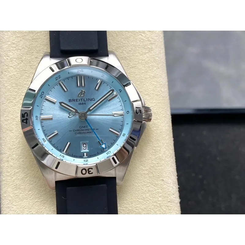 Breitling Chronomat P32398101C1S1 Replica - Cadran Bleu Glace Lunette Cannelee
