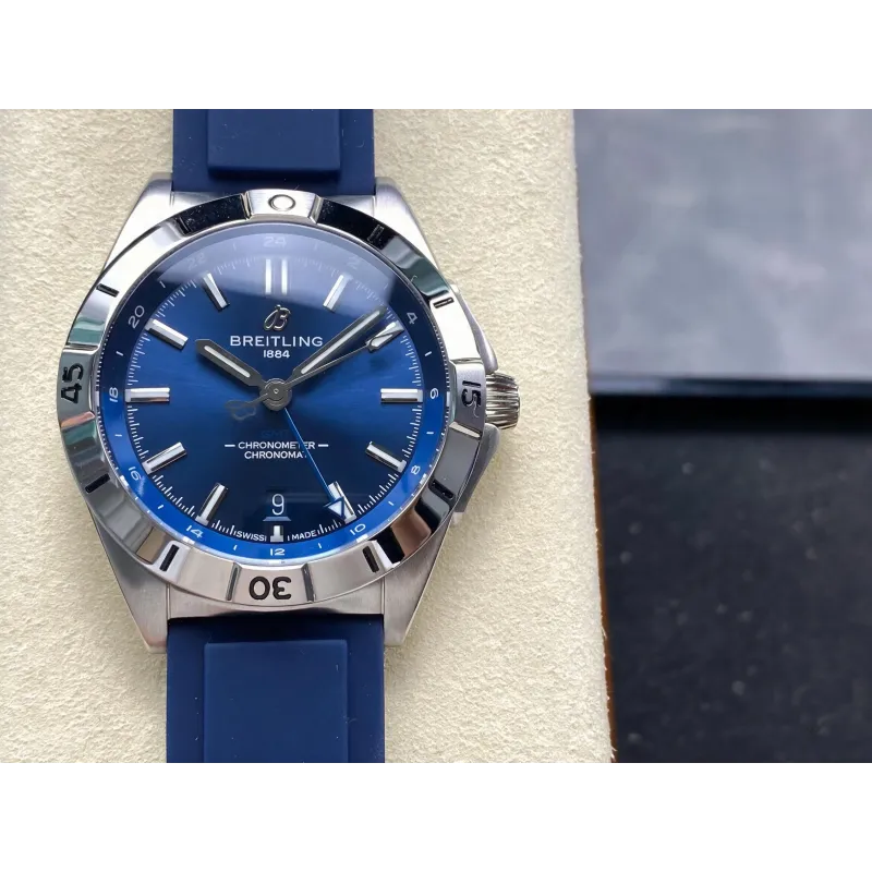 Breitling Chronomat A32398101C1A1 Replica - Cadran Bleu Lunette Cannelee