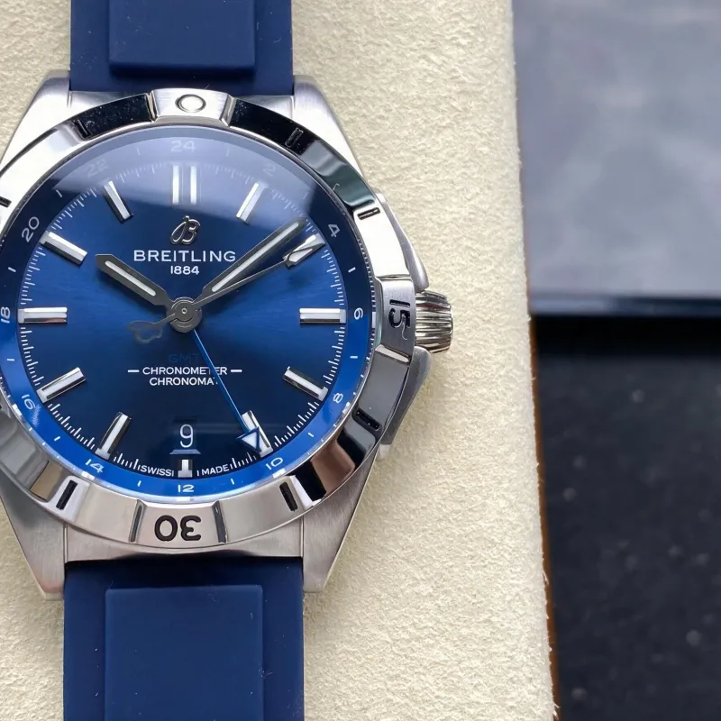 Breitling Chronomat A32398101C1A1 Replica - Cadran Bleu Lunette Cannelee