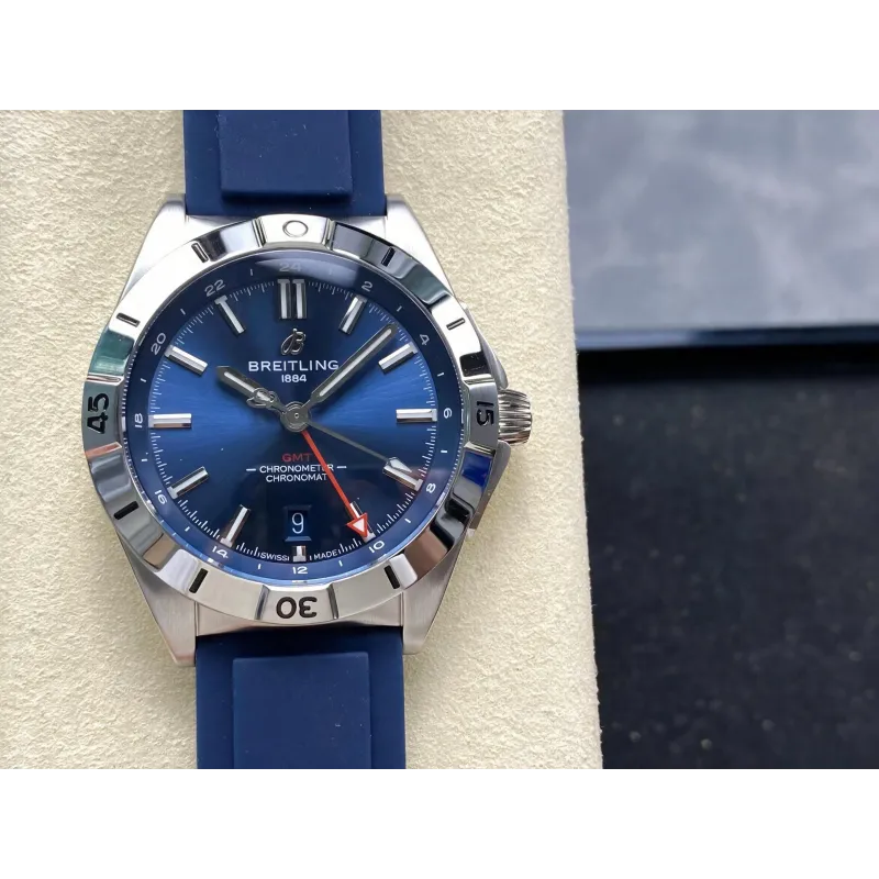 Breitling Chronomat A32398101C1A1 Replica - Cadran Bleu Lunette Cannelee