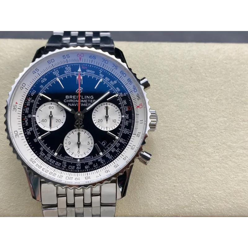 Breitling Navitimer AB0121211B1A1 Replica - Cadran Noir Lunette Cannelee