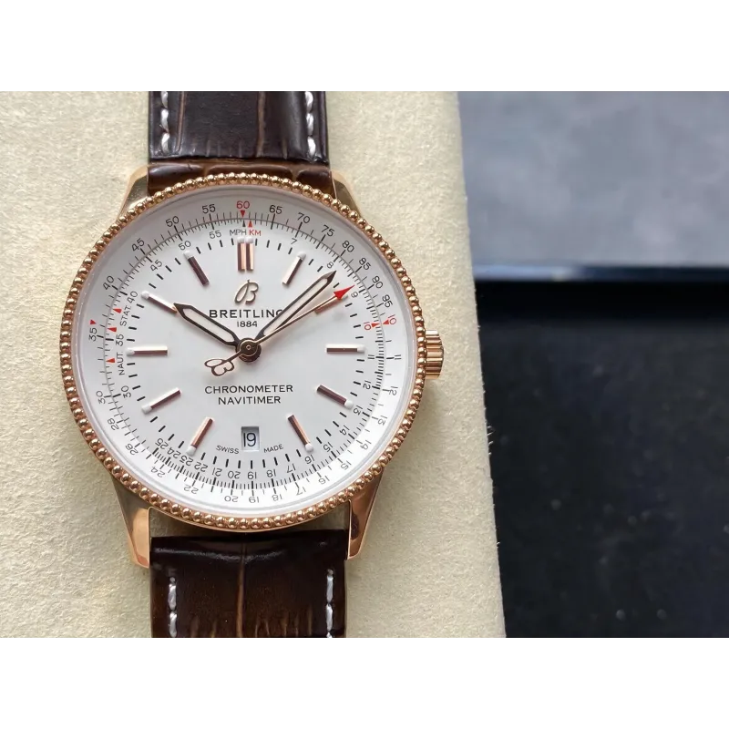 Breitling Navitimer Automatic 41 R17326211G1P1 Replica - Cadran Blanc Or Rose