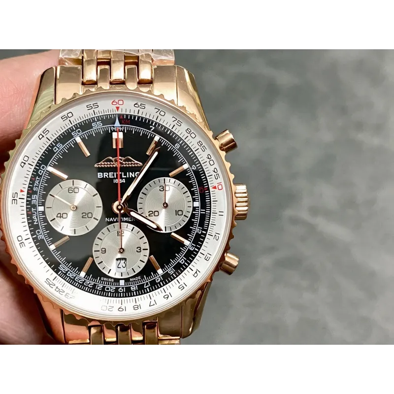 Breitling Navitimer RB0138211B1R1 Replica - Cadran Noir Lunette Cannelee