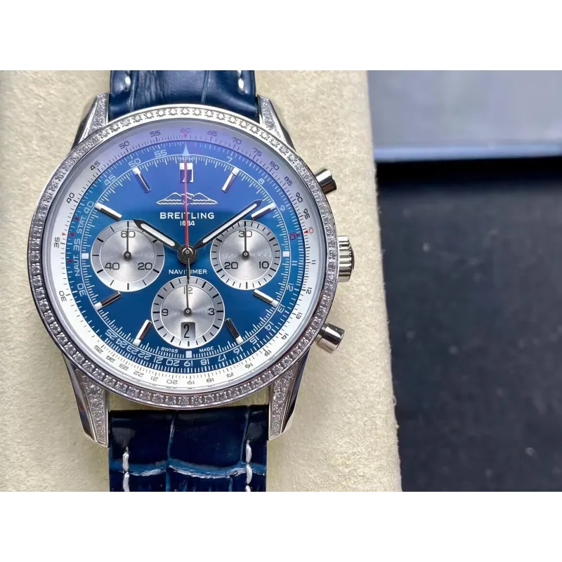 Breitling Navitimer AB0139631C1P1 Replica - Cadran Bleu Lunette Cannelee