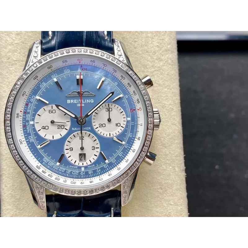 Breitling Navitimer AB01396A1C1P1 Replica - Cadran Nacre Lunette Cannelee