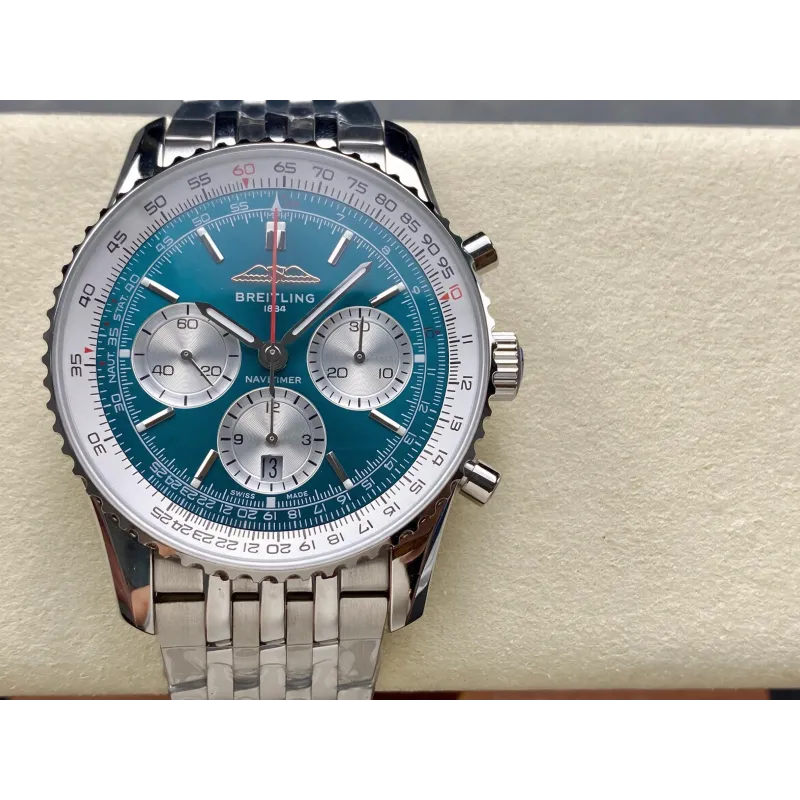 Breitling Navitimer AB0137211C1A1 Replica - Cadran Bleu Lunette Cannelee
