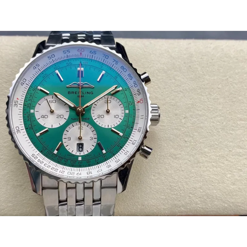 Breitling Navitimer AB0139211L1A1 Replica - Cadran Vert Lunette Cannelee
