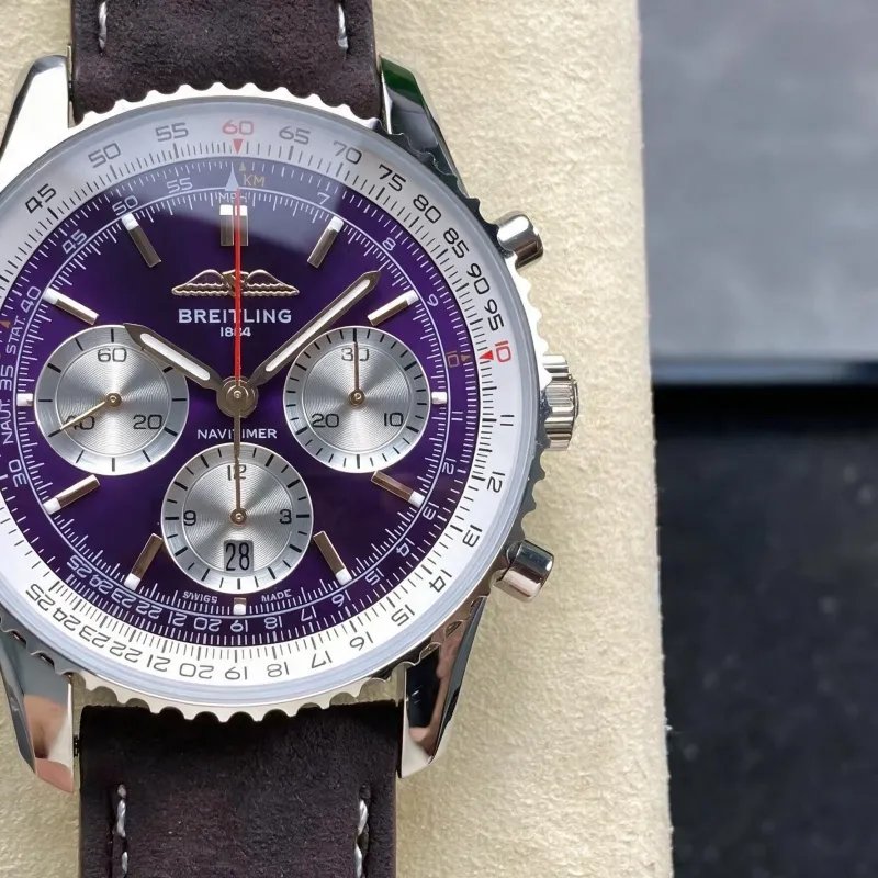 Breitling Navitimer AB01385C1Q1A1 Replica - Cadran Violet Lunette Cannelee