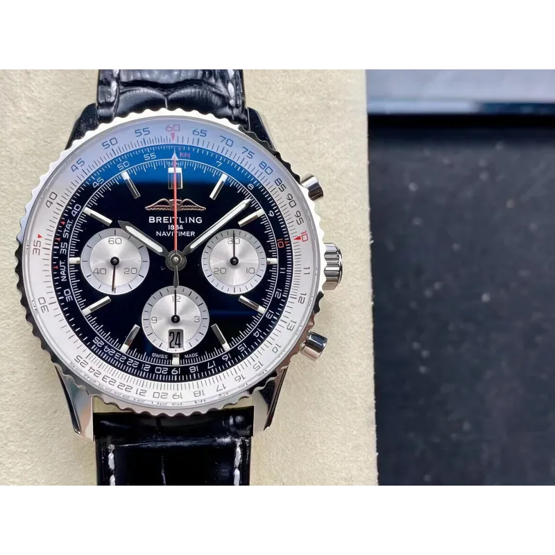 Breitling Navitimer AB0137211B1P1 Replica - Cadran Noir Lunette Cannelee