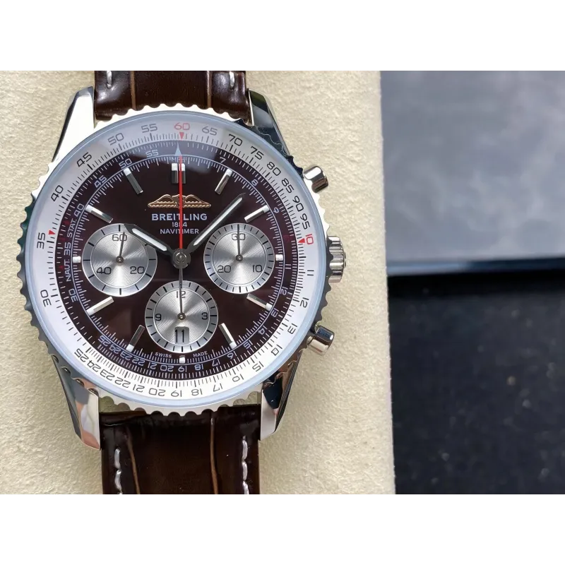 Breitling Navitimer AB01372A1Q1P1 Replica - Cadran Marron Lunette Cannelee