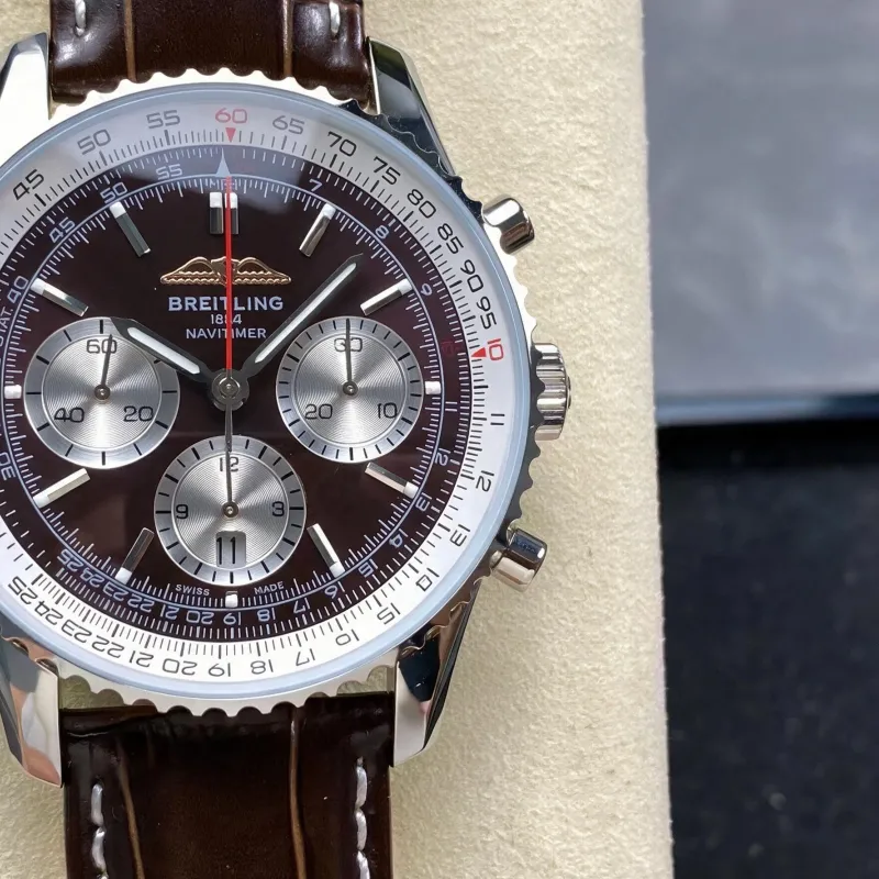 Breitling Navitimer AB01372A1Q1P1 Replica - Cadran Marron Lunette Cannelee