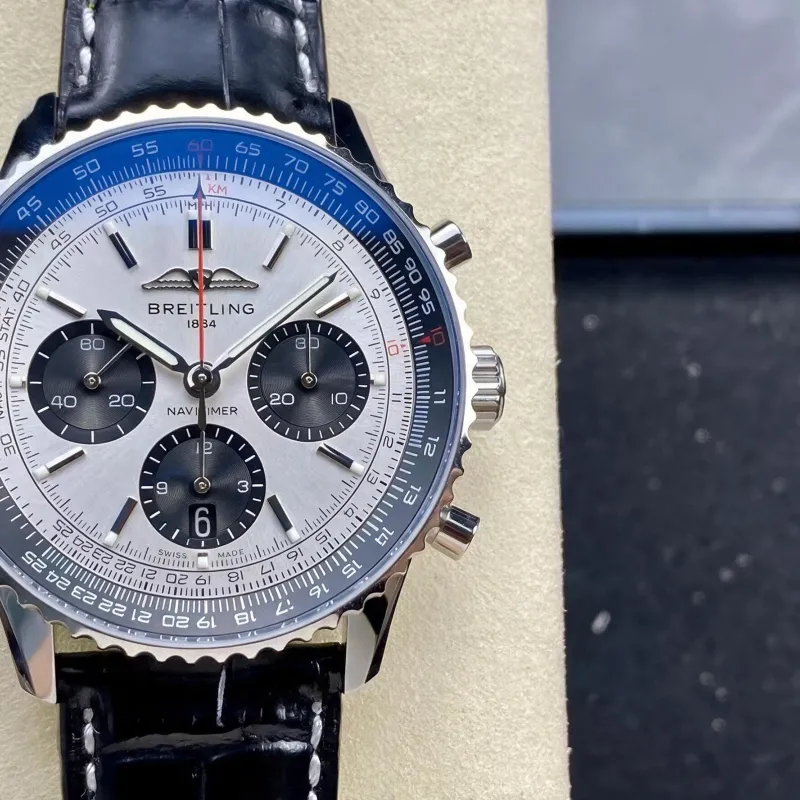 Breitling Navitimer AB0138241G1P1 Replica - Cadran Gris Lunette Cannelee