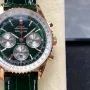 Breitling Navitimer RB01384A1L1P1 Replica - Cadran Vert Lunette Cannelee