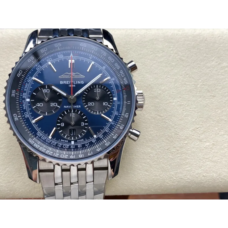 Breitling Navitimer AB0139241C1A1 Replica - Cadran Bleu Lunette Cannelee