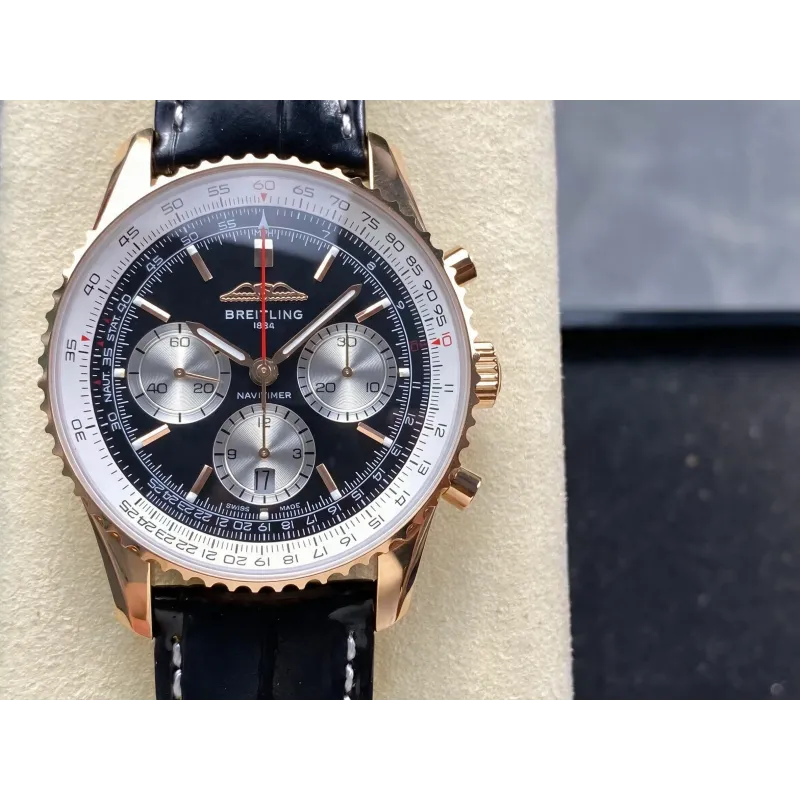 Breitling Navitimer RB0138211B1P1 Replica - Cadran Noir Lunette Cannelee