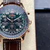 Breitling Navitimer RB12302A1L1P1 Replica - Cadran Vert Lunette Cannelee
