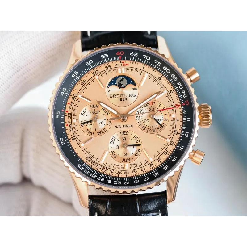 Breitling Navitimer RB19101A1H1P1 Replica - Rose Gold Lunette Cannelee
