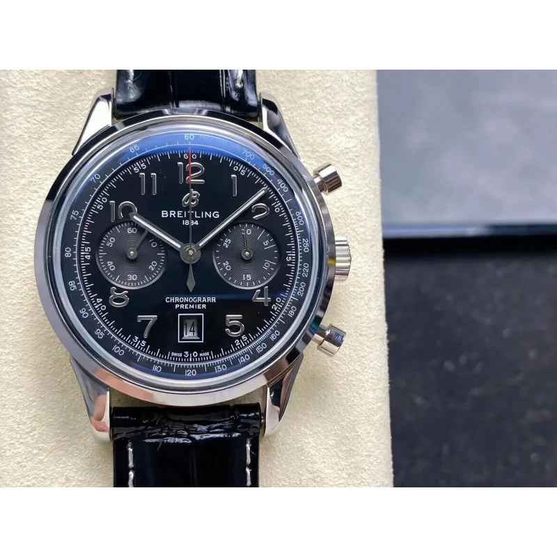 Breitling Premier AB0145221B1P1 Replica - Cadran Noir Acier Inoxydable