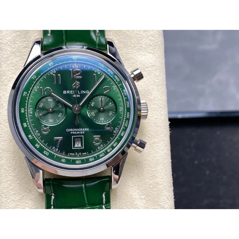Breitling Premier AB0145371L1P2 Replica - Cadran Vert Acier Inoxydable