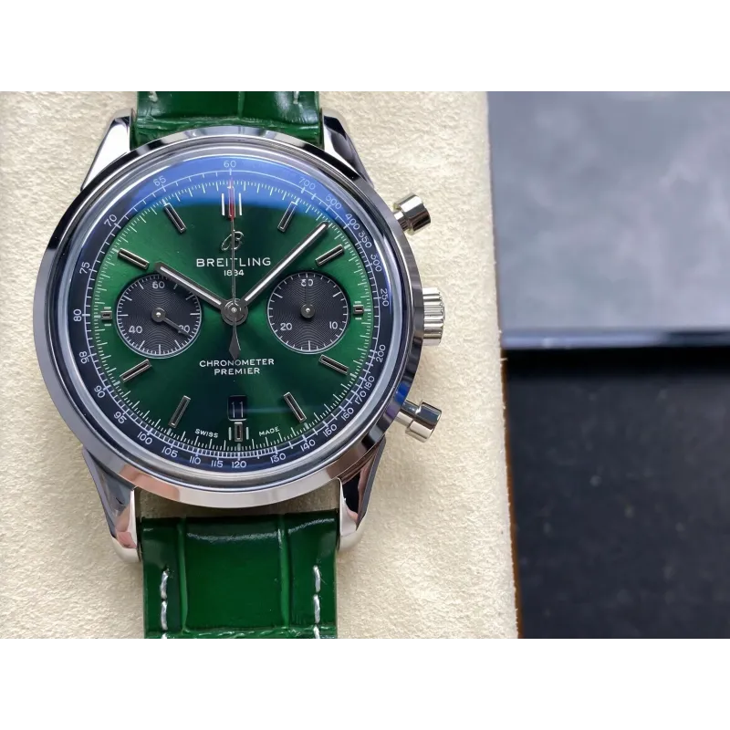 Breitling Premier AB0118221L1P1 Replica - Cadran Vert Acier Inoxydable