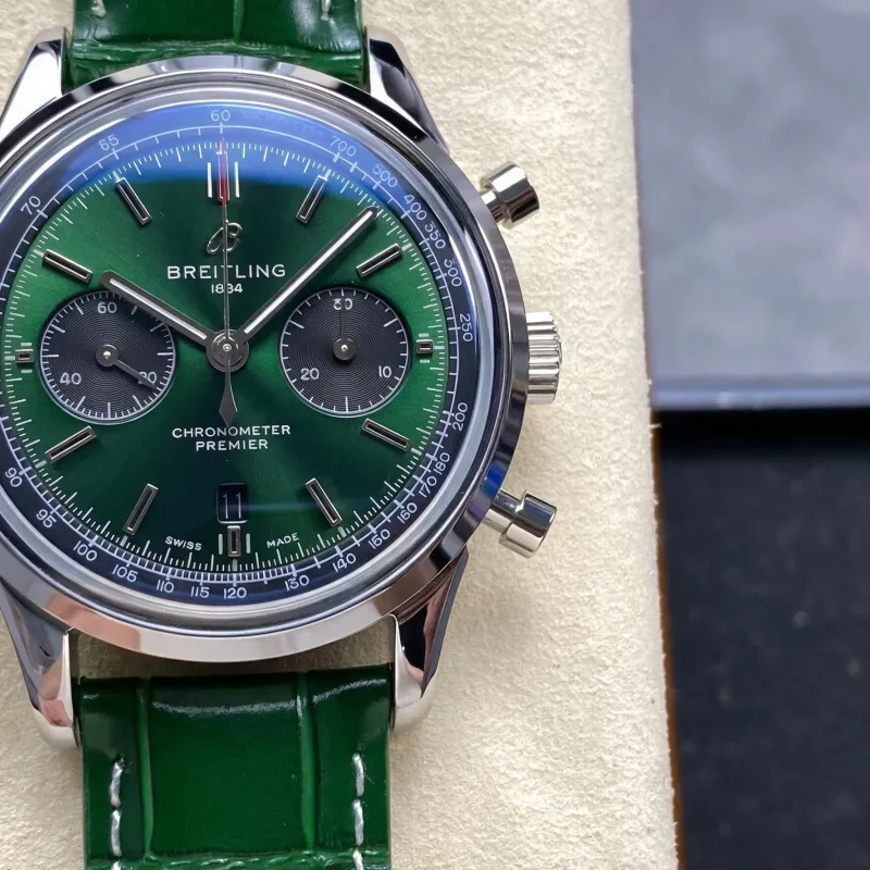 Breitling Premier AB0118221L1P1 Replica - Cadran Vert Acier Inoxydable