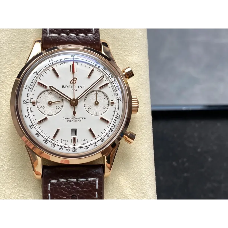 Breitling Premier RB0118371G1P1 Replica - Cadran Argent Bicolore