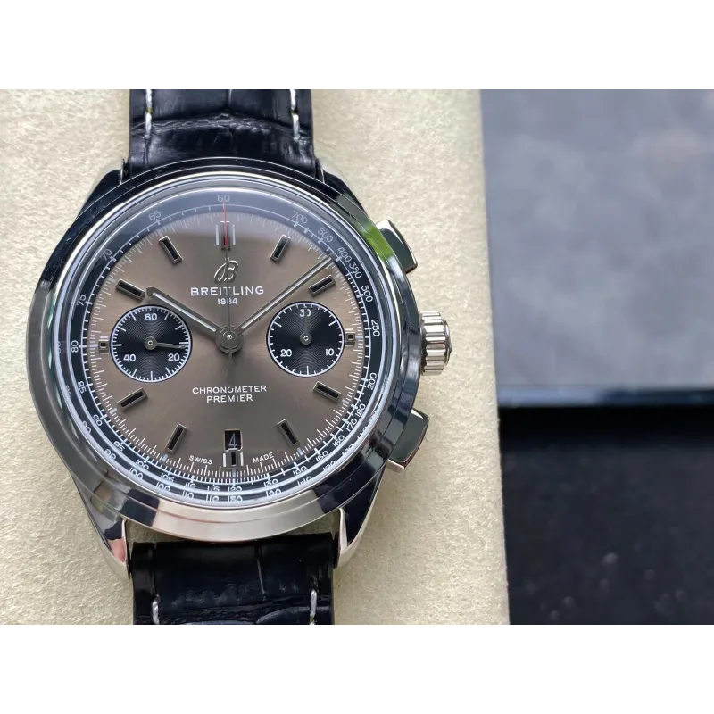 Breitling Premier B01 Chronograph 42 AB0118221B1P2 Replica - Cadran Gris Acier Inoxydable