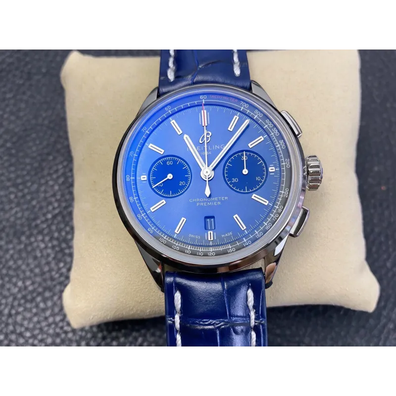 Breitling Premier AB0118A61C1P1 Replica - Cadran Bleu Acier Inoxydable