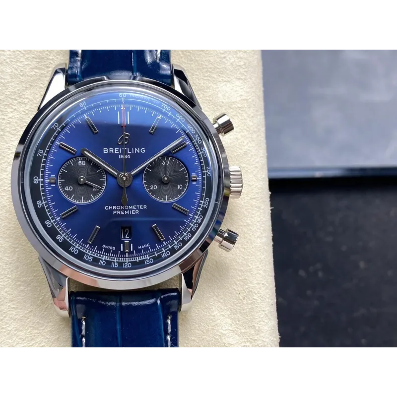 Breitling Premier AB0118A61C1P2 Replica - Cadran Bleu Acier Inoxydable