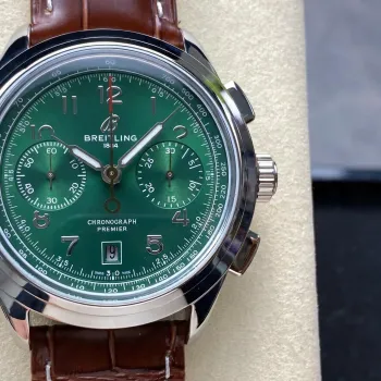Breitling Premier B01 Chronograph 42 AB0145371L1P1 Replica - Cadran Vert Acier Inoxydable