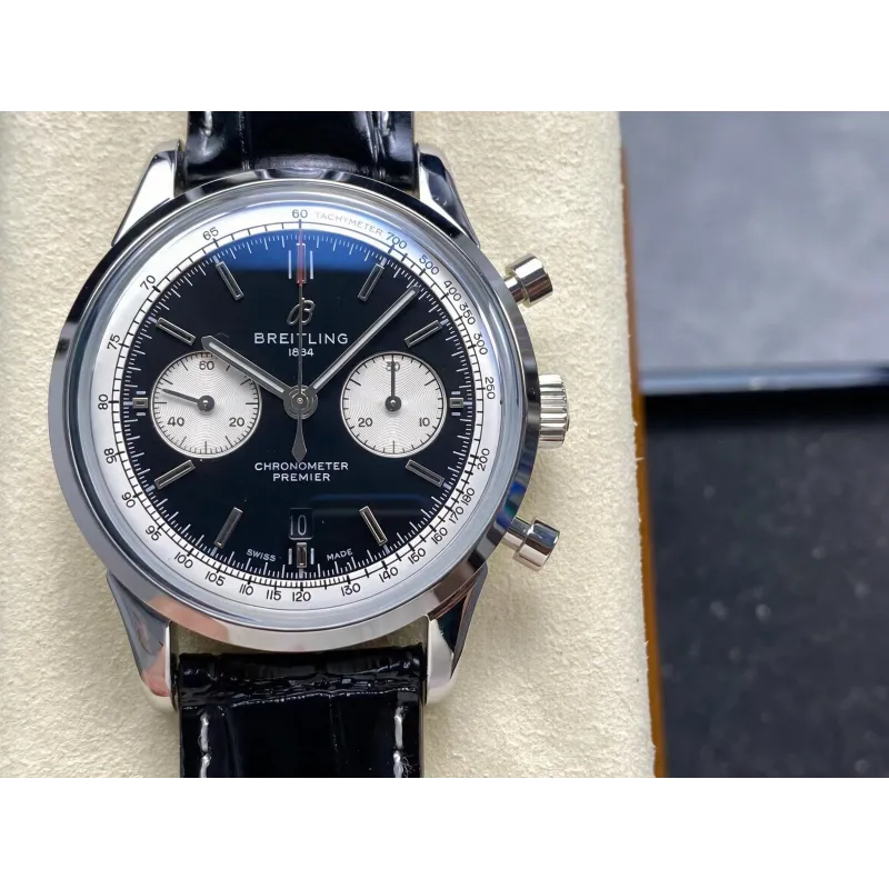 Breitling Premier AB0118371B1P2 Replica - Cadran Noir Acier Inoxydable