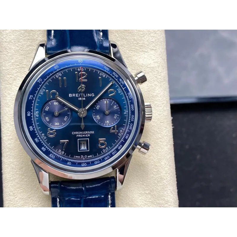 Breitling Premier AB0145171C1P2 Replica - Cadran Bleu Acier Inoxydable