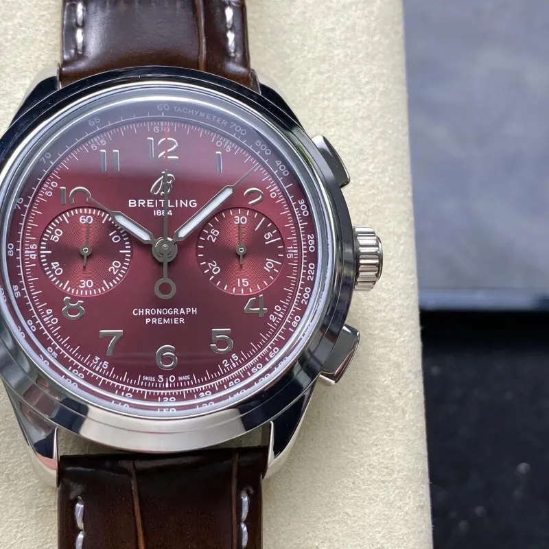 Breitling Premier B09 Chronograph 40 AB0930D41K1P1 Replica - Cadran Rouge Acier Inoxydable